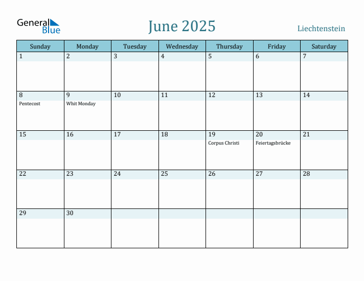 June 2025 Calendar with Holidays