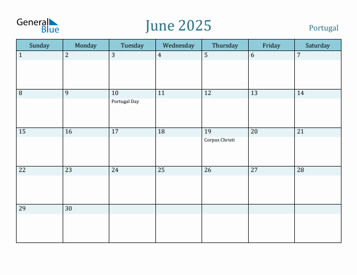 June 2025 Calendar with Holidays