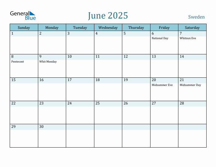 June 2025 Calendar with Holidays