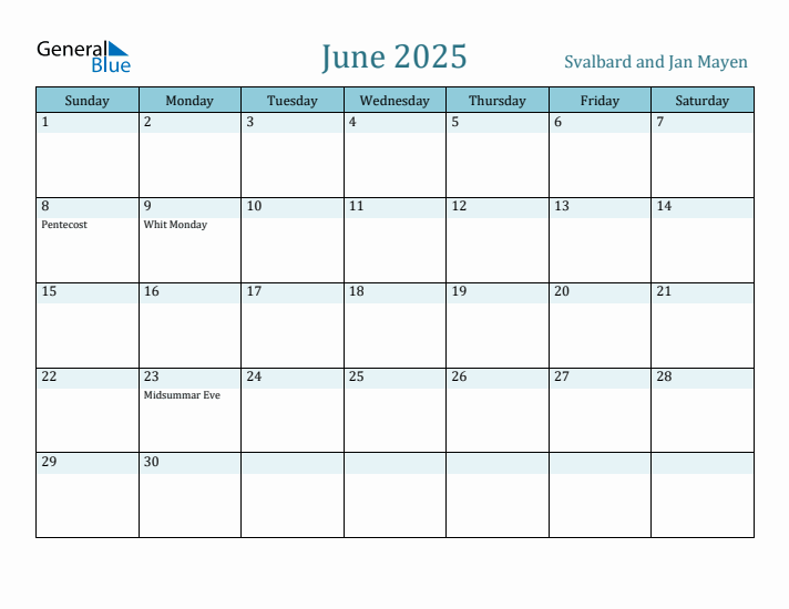 June 2025 Calendar with Holidays