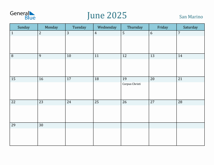 June 2025 Calendar with Holidays