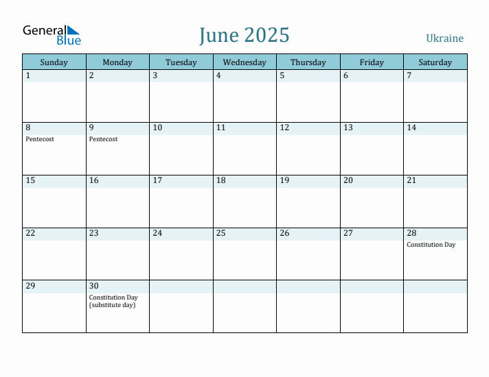 June 2025 Calendar with Holidays