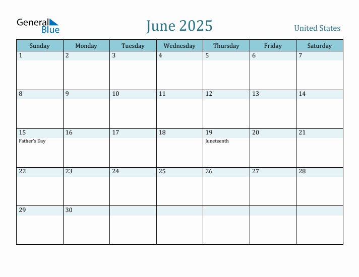 June 2025 Calendar with Holidays