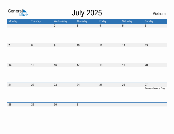 Fillable July 2025 Calendar