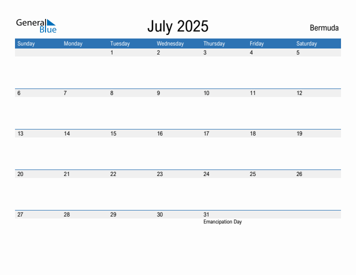 Fillable July 2025 Calendar