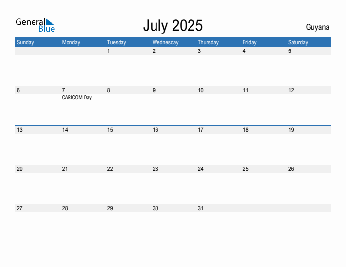 Fillable July 2025 Calendar