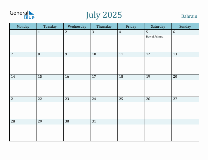 July 2025 Calendar with Holidays