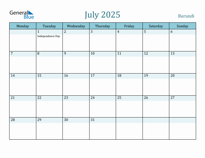 July 2025 Calendar with Holidays