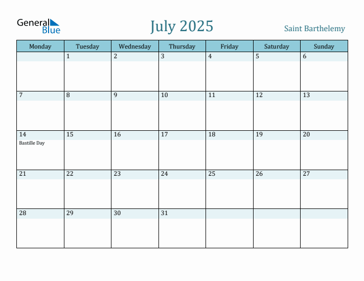 July 2025 Calendar with Holidays