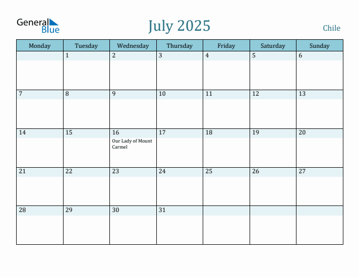 July 2025 Calendar with Holidays