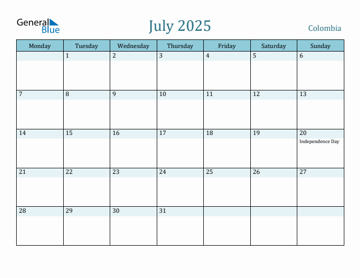 July 2025 Calendar with Holidays