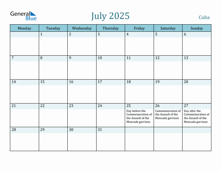 July 2025 Calendar with Holidays