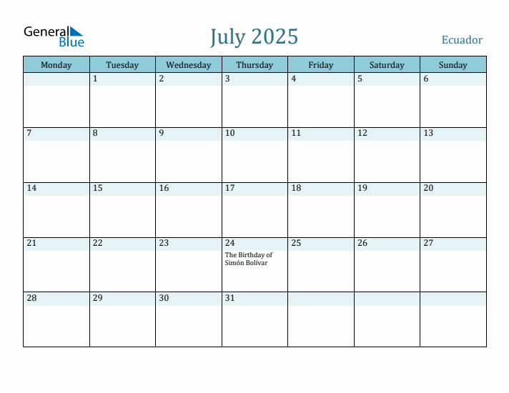 July 2025 Calendar with Holidays