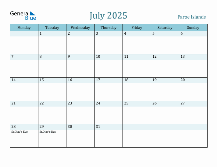 July 2025 Calendar with Holidays