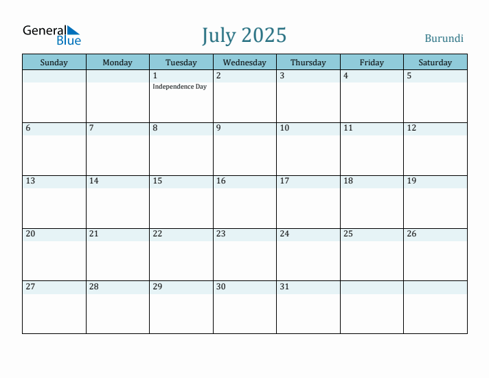 July 2025 Calendar with Holidays