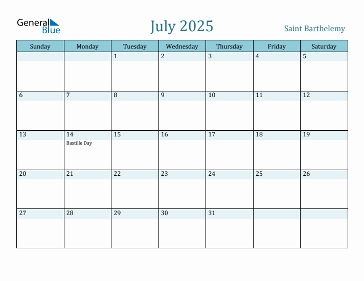 July 2025 Calendar with Holidays