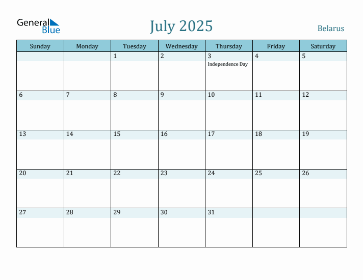 July 2025 Calendar with Holidays