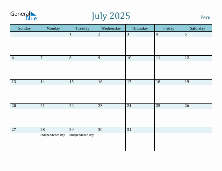 July 2025 Calendar with Holidays