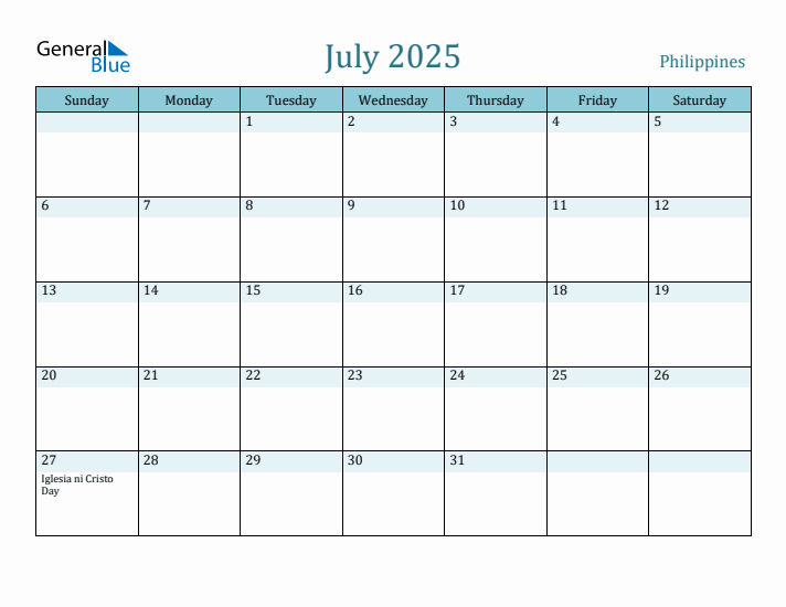 July 2025 Calendar with Holidays