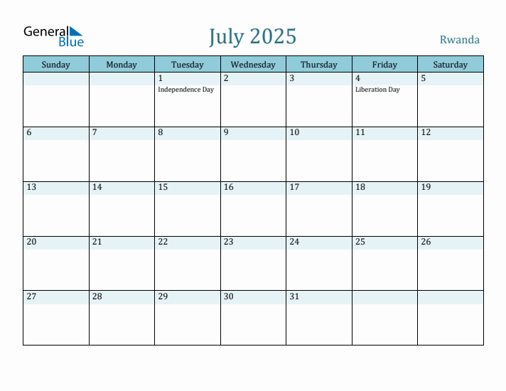 July 2025 Calendar with Holidays