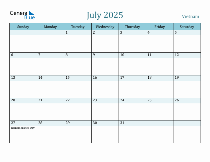 July 2025 Calendar with Holidays