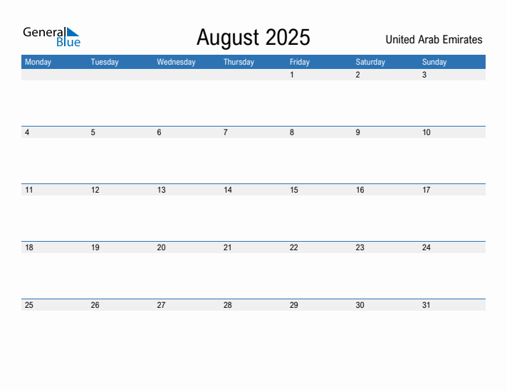 Fillable August 2025 Calendar