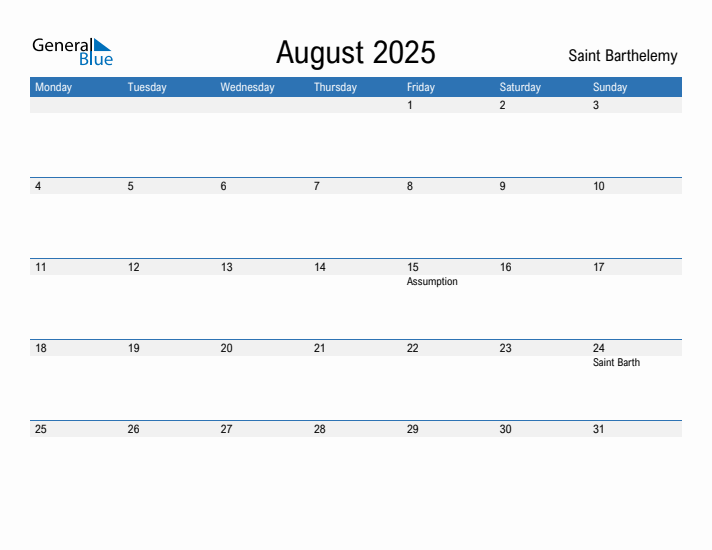 Fillable August 2025 Calendar