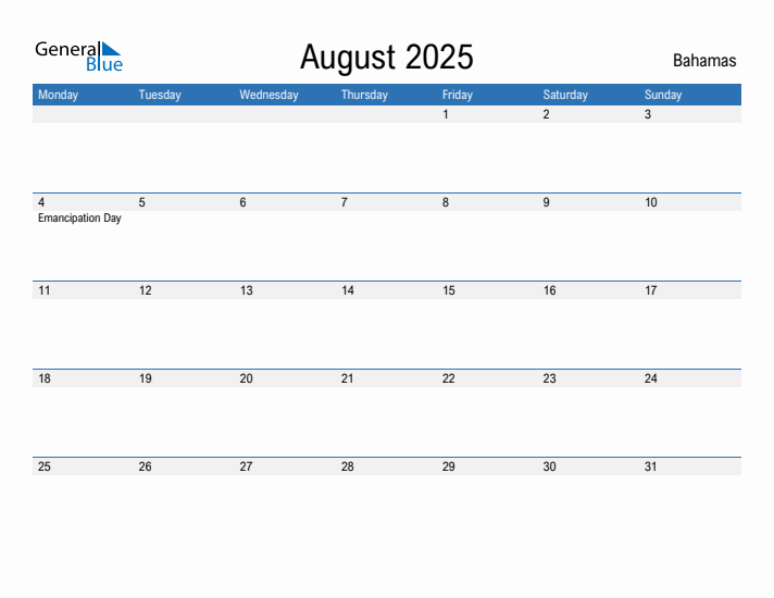 Fillable August 2025 Calendar