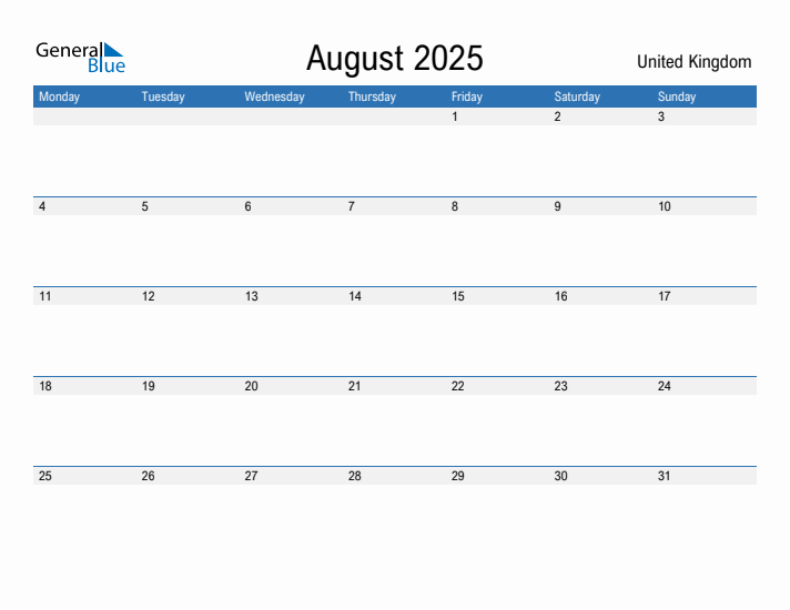 Fillable August 2025 Calendar