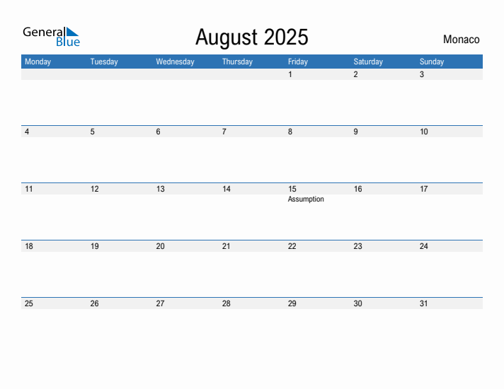 Fillable August 2025 Calendar