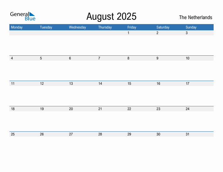 Fillable August 2025 Calendar