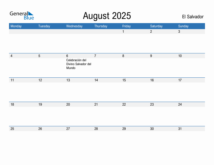 Fillable August 2025 Calendar