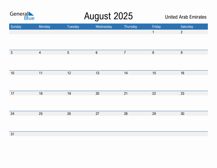 Fillable August 2025 Calendar