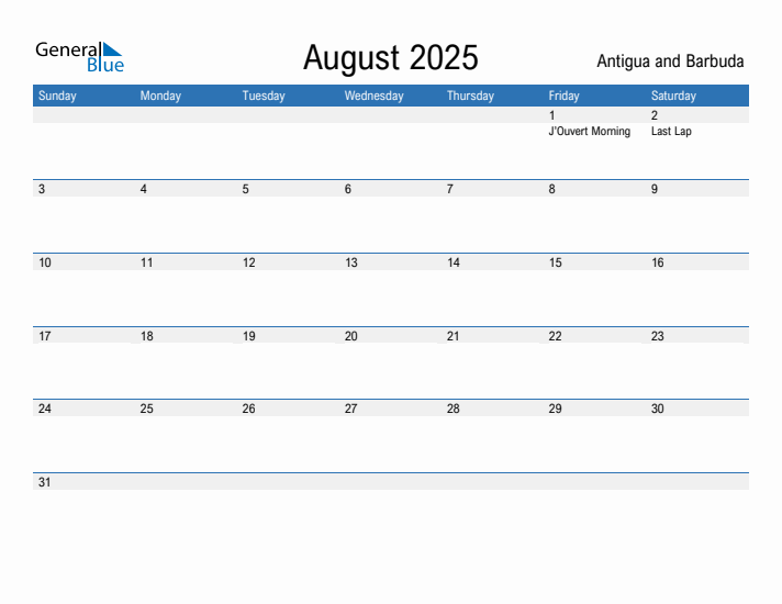 Fillable August 2025 Calendar