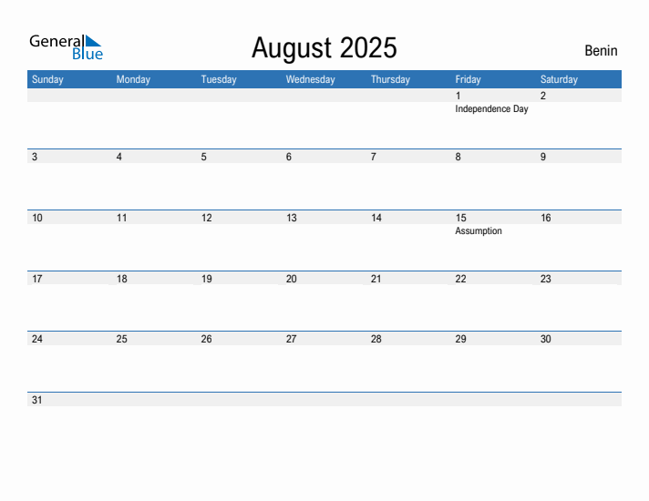 Fillable August 2025 Calendar