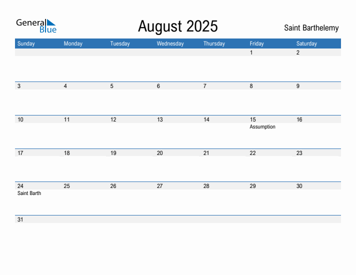 Fillable August 2025 Calendar