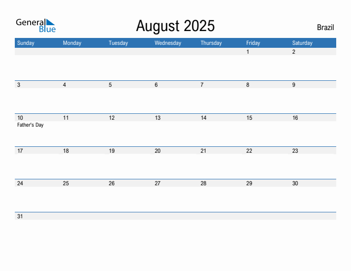 Fillable August 2025 Calendar