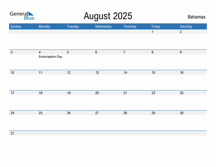 Fillable August 2025 Calendar