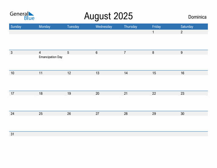 Fillable August 2025 Calendar