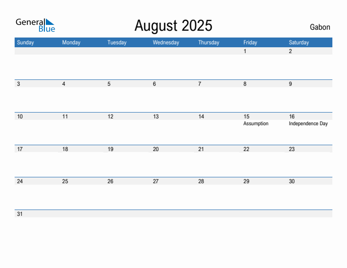 Fillable August 2025 Calendar