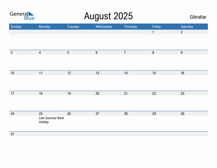 Fillable August 2025 Calendar