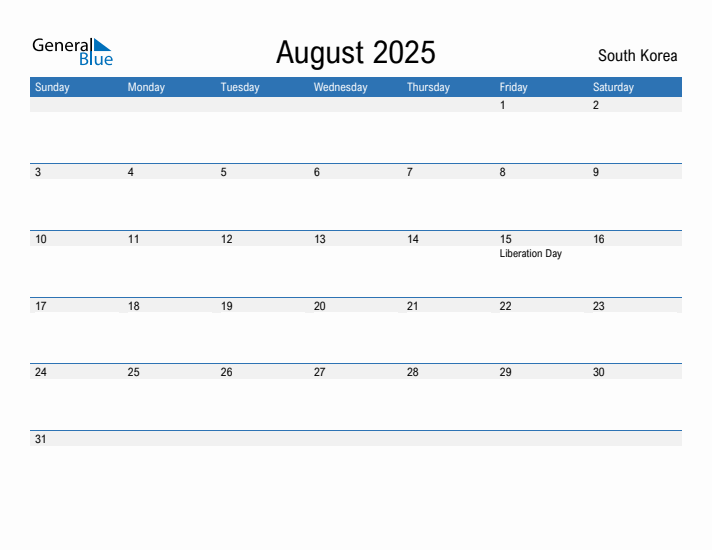 Fillable August 2025 Calendar