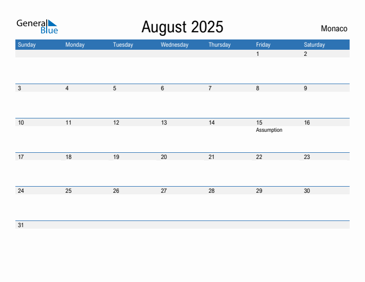 Fillable August 2025 Calendar