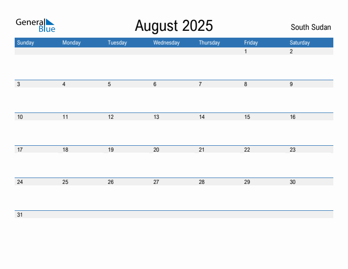 Fillable August 2025 Calendar