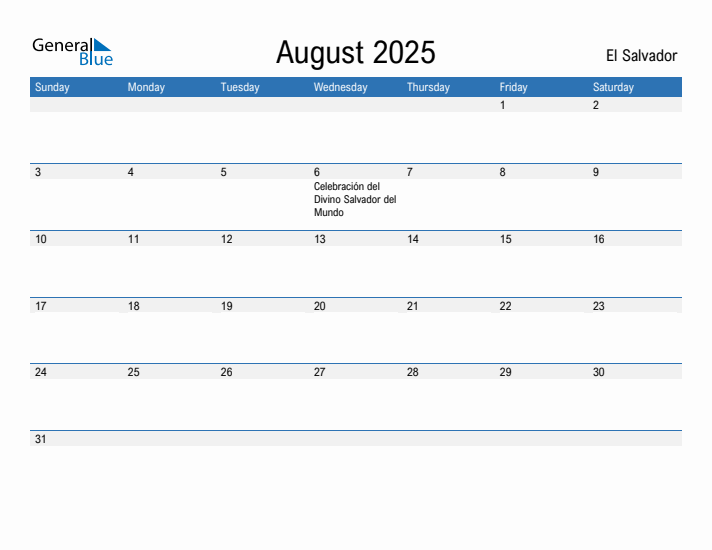 Fillable August 2025 Calendar