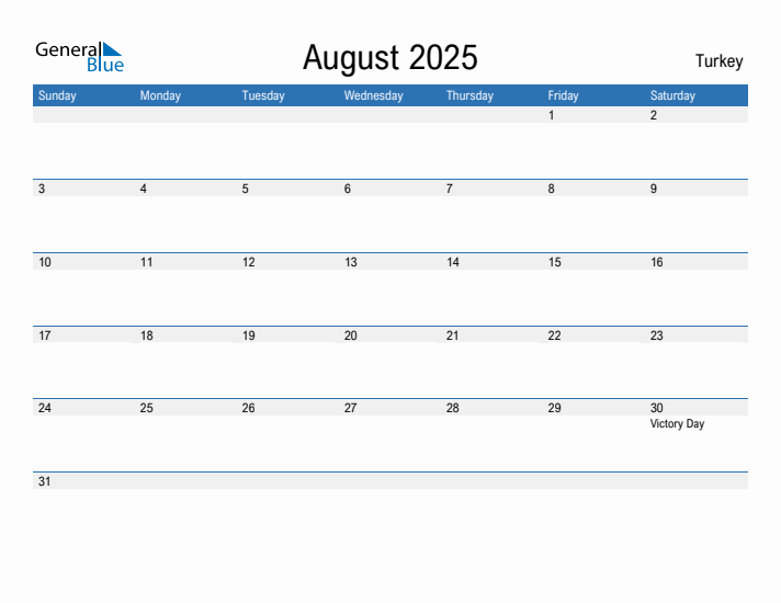 Fillable August 2025 Calendar