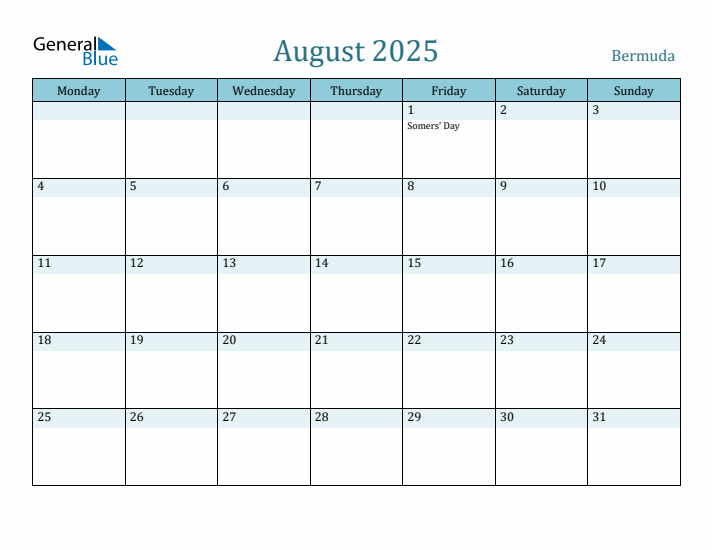 August 2025 Calendar with Holidays