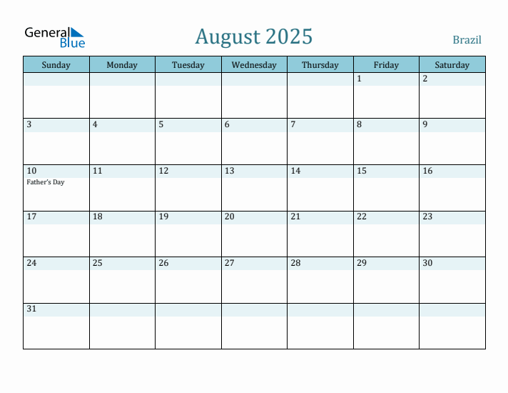 August 2025 Calendar with Holidays