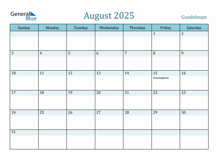 August 2025 Calendar with Holidays