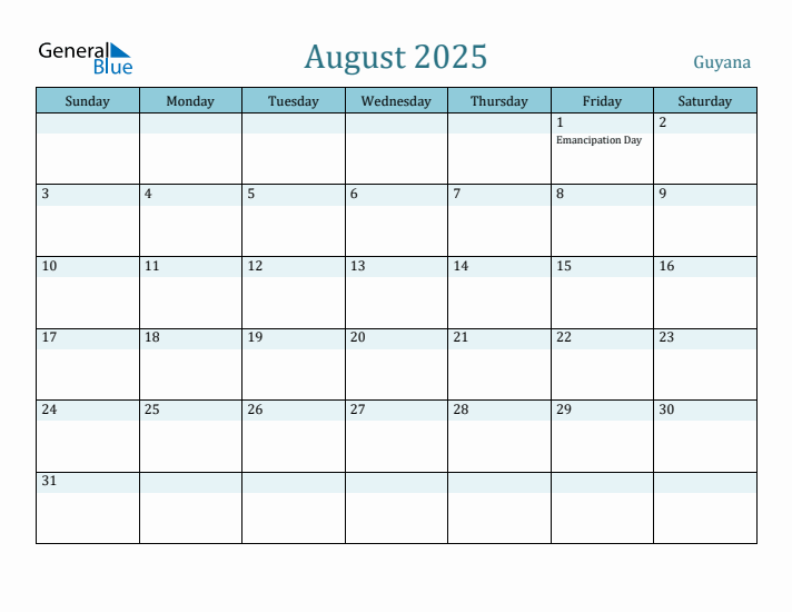 August 2025 Calendar with Holidays